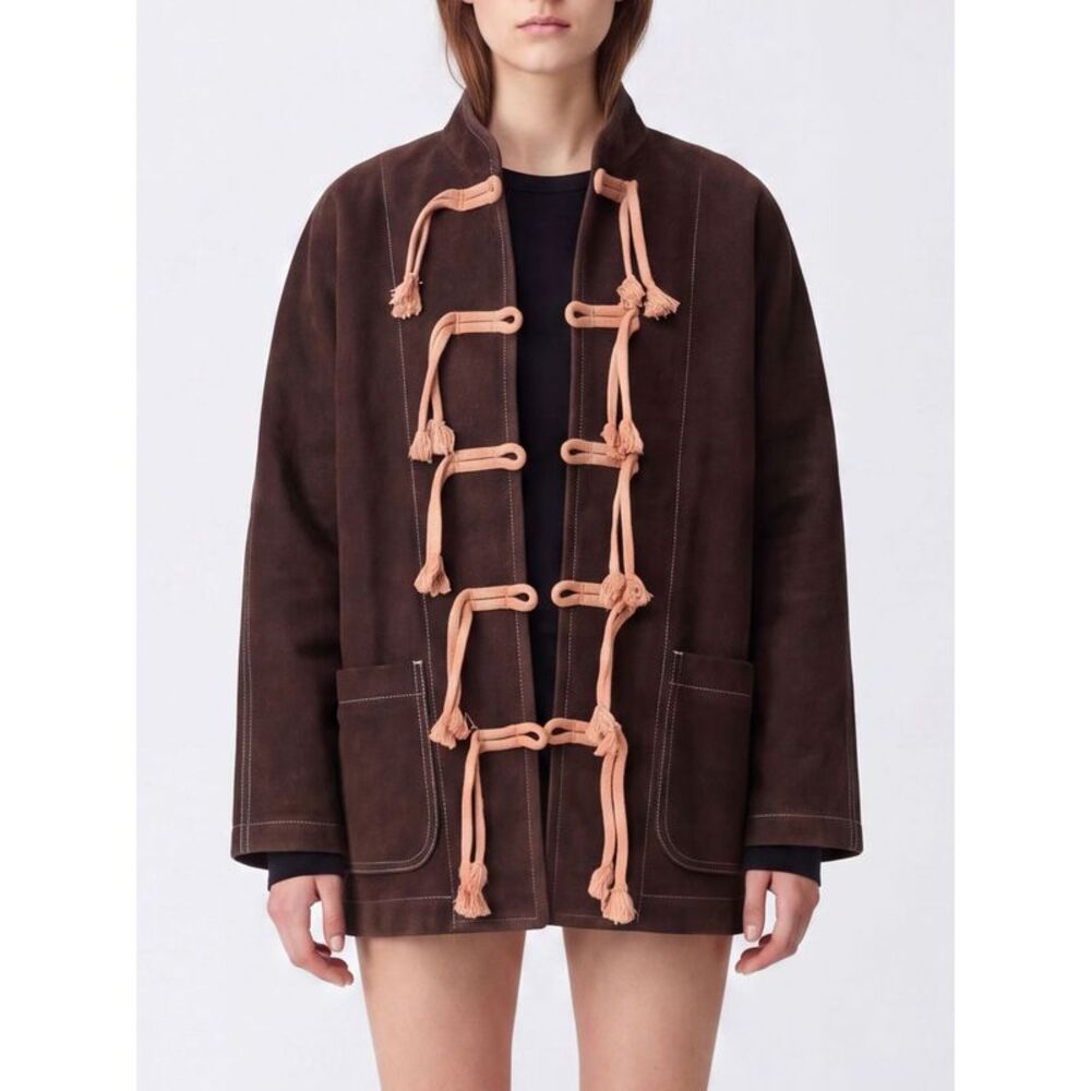 Uma Wang Women Uma Wang Short Wool Jacket With High Neck And Toggle Closure